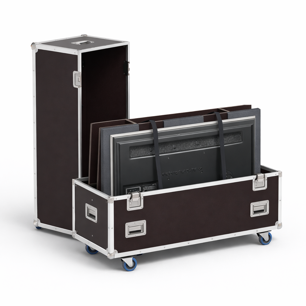 Flight case pour 2 écrans - 40" à 55"